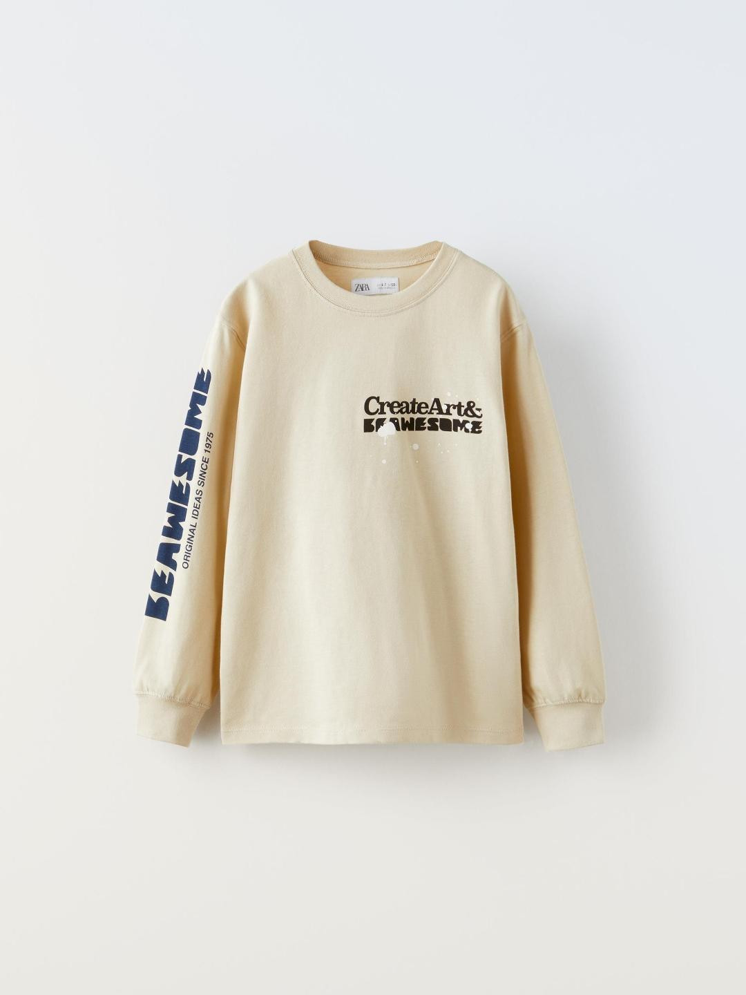 

ZARA Boys Beige Tshirts