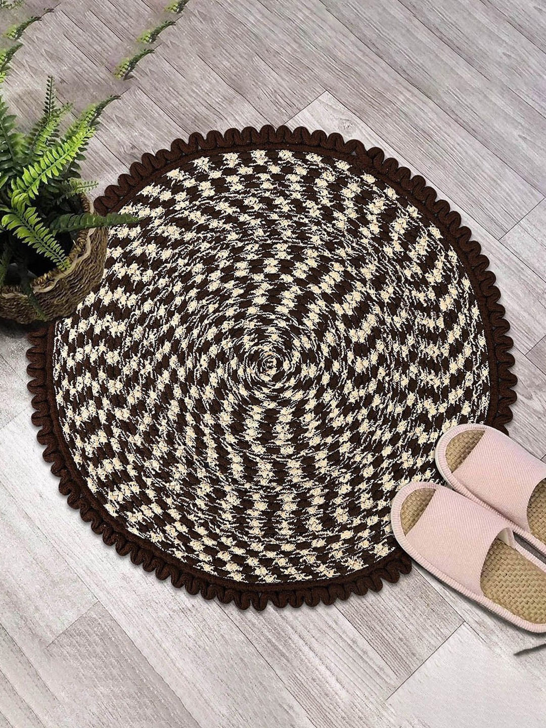 

Kuber Industries Brown 6 Pieces Printed Cotton Doormats