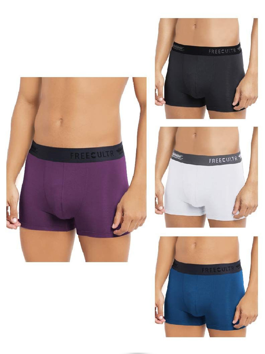 

FREECULTR pack Of 4 Anti Bacterial Micromodal Trunks, Purple