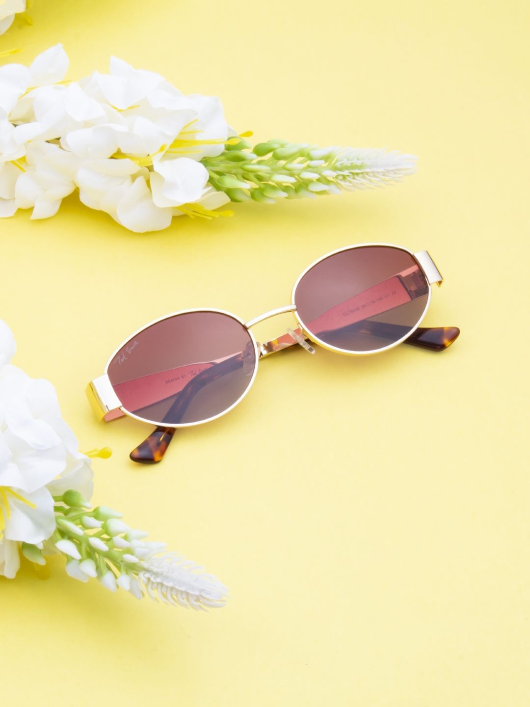 

Ted Smith Unisex Oval UV Protected Lens Sunglasses ARGON_C2-GOLD, Brown