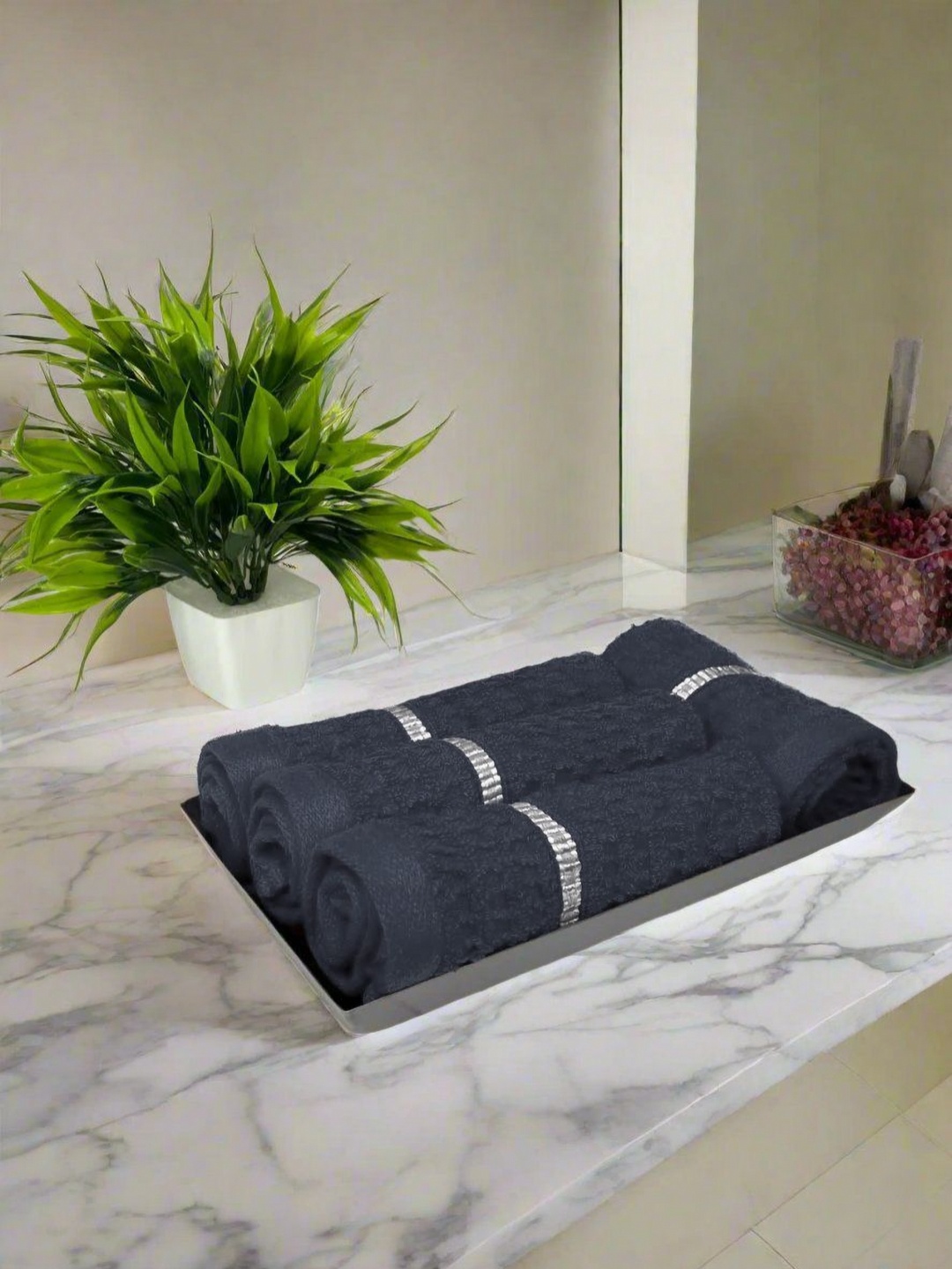 

BIANCA 4-Pcs Grey 500 GSM Pure Cotton Face Towels