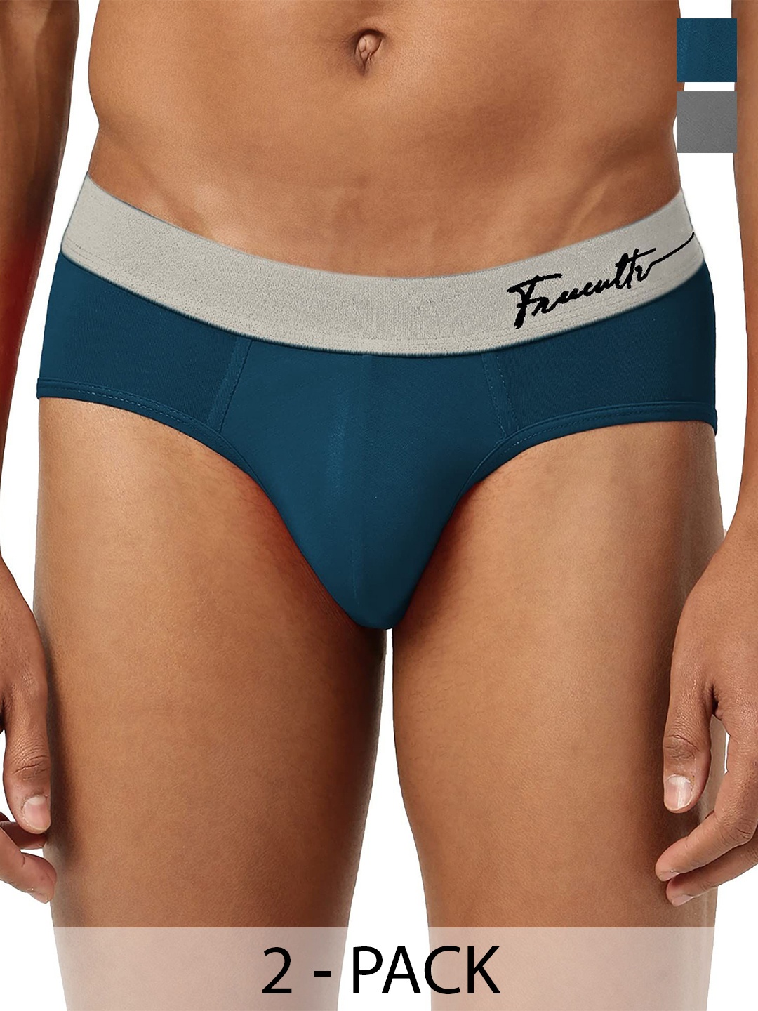 

FREECULTR Men Pack Of 2 Anti Bacterial Briefs VAN Number:, Grey