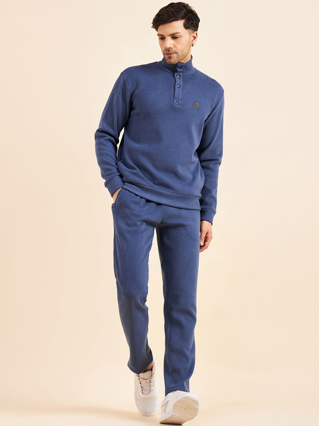 

Sweet Dreams Men Mock Collar Mid-Rise Tracksuits, Navy blue