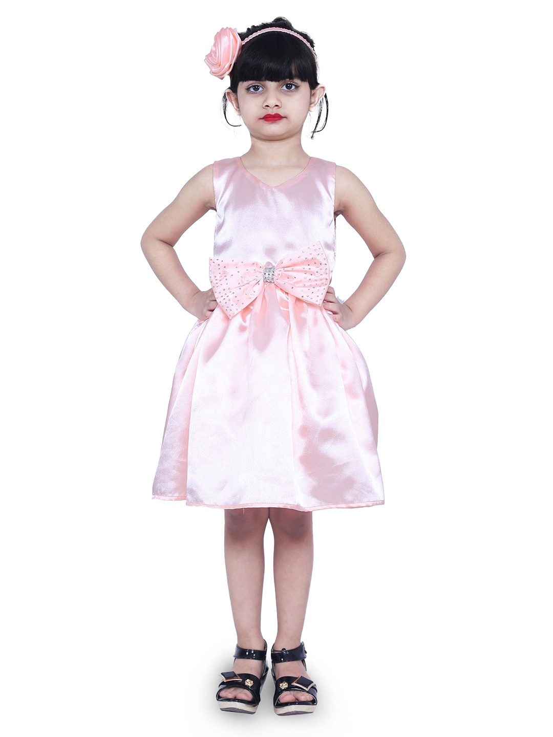 

Wish little Girls Satin A-Line Dress, Pink