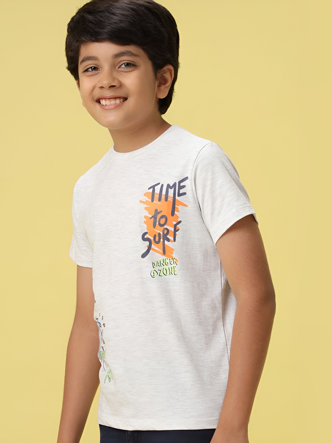 

V-Mart Boys Typography Printed Round Neck Cotton T-shirt, White