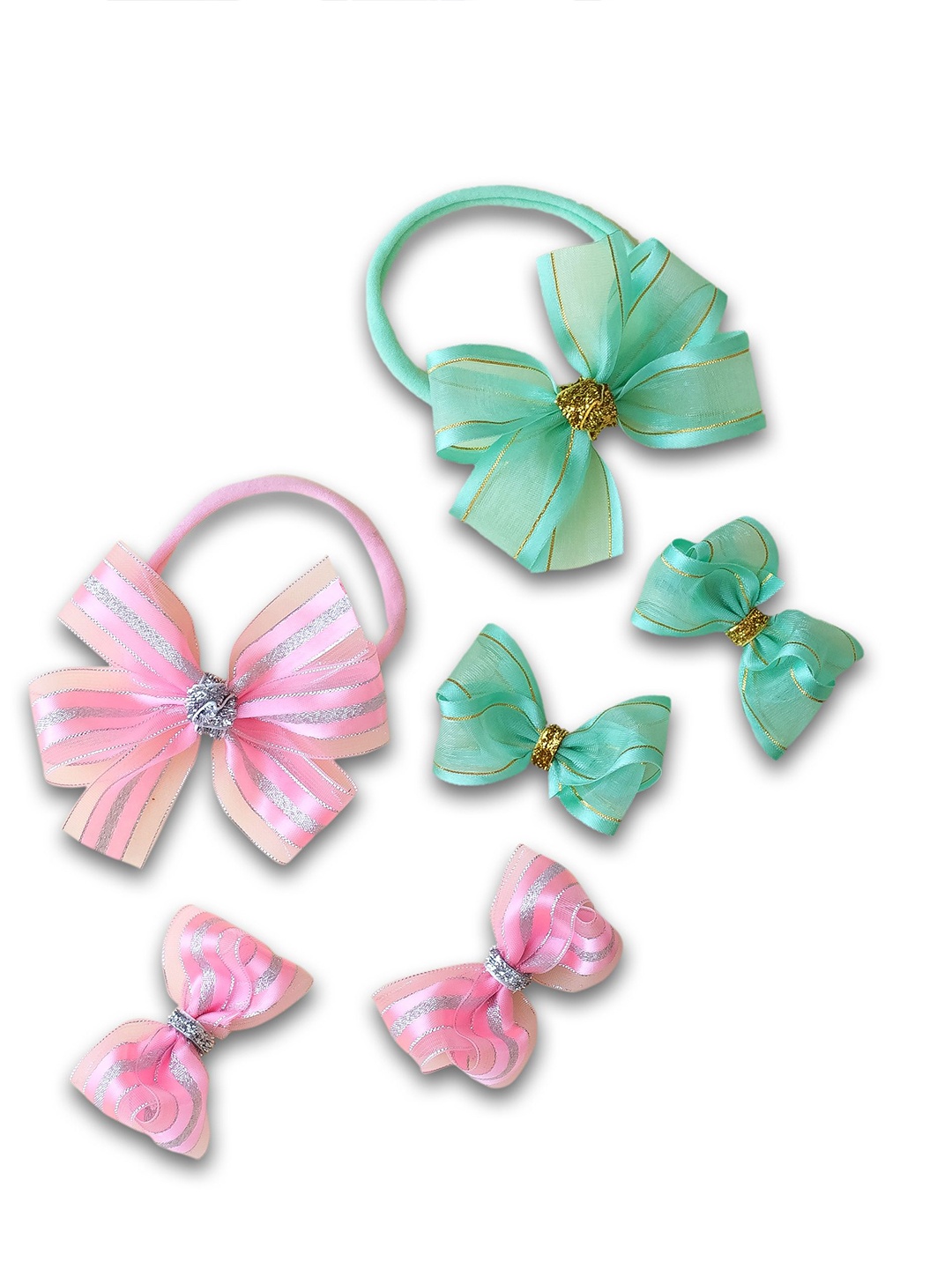 

RIBBON CANDY Girls Set of 6 Hair Accessory Set, Pink