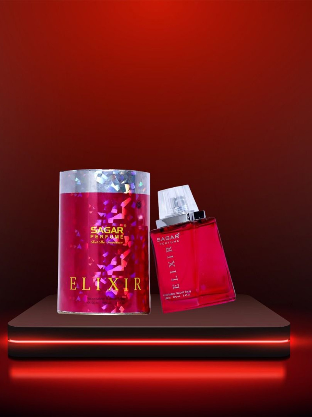 

SAGAR PERFUMERY Set Of 2 Tag Me & Elixer Eua De Parfum- 100 ml Each, Black