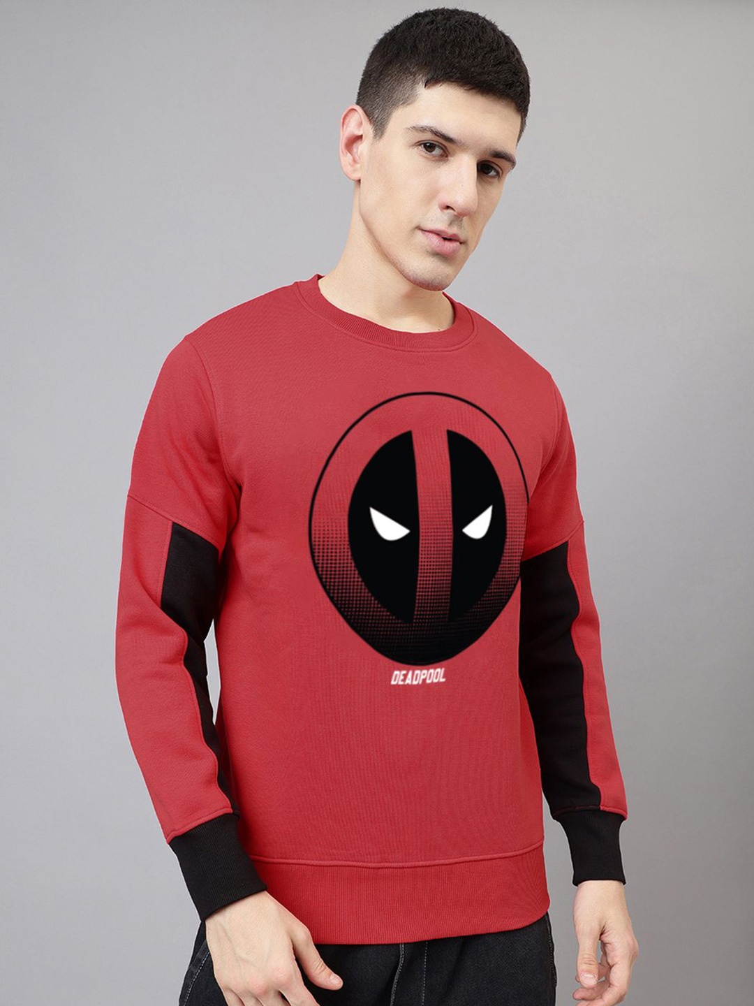 

Free Authority Men Deadpool Printed Long Sleeve Pullover Sweatshirts, Red