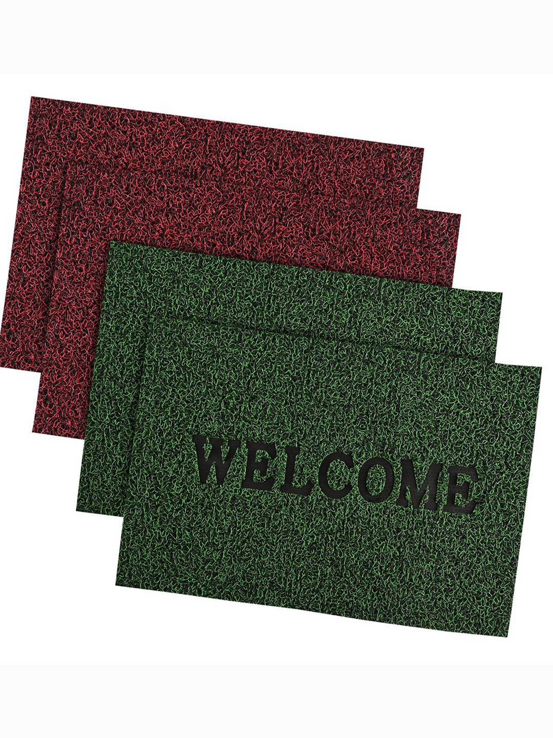 

Kuber Industries Red & Green 4 Pieces Anti Slip Doormats