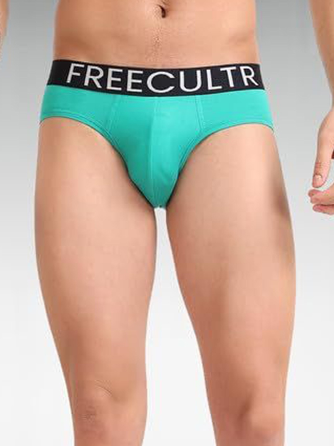 

FREECULTR Men Cotton Basic Briefs, Turquoise blue
