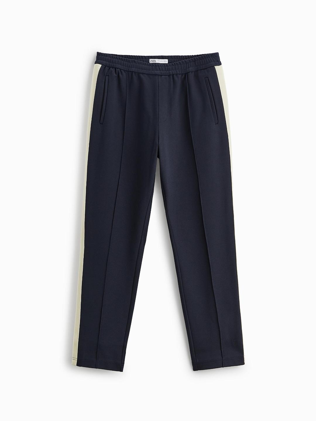 

ZARA Men Navy Blue Trousers