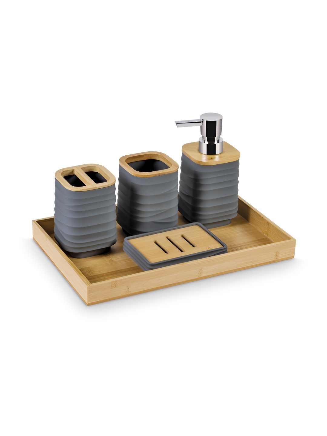 

Freelance Grey 5 piece Solid Plastic Bath Accessories Set