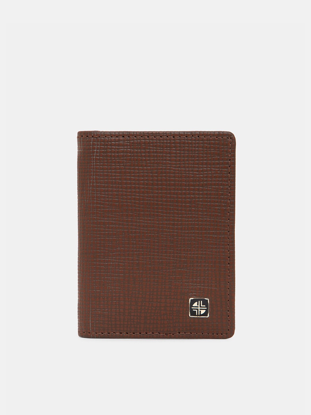 

Carlton London Unisex Geometric Textured Leather Money Clip with SIM Card Holder, Brown