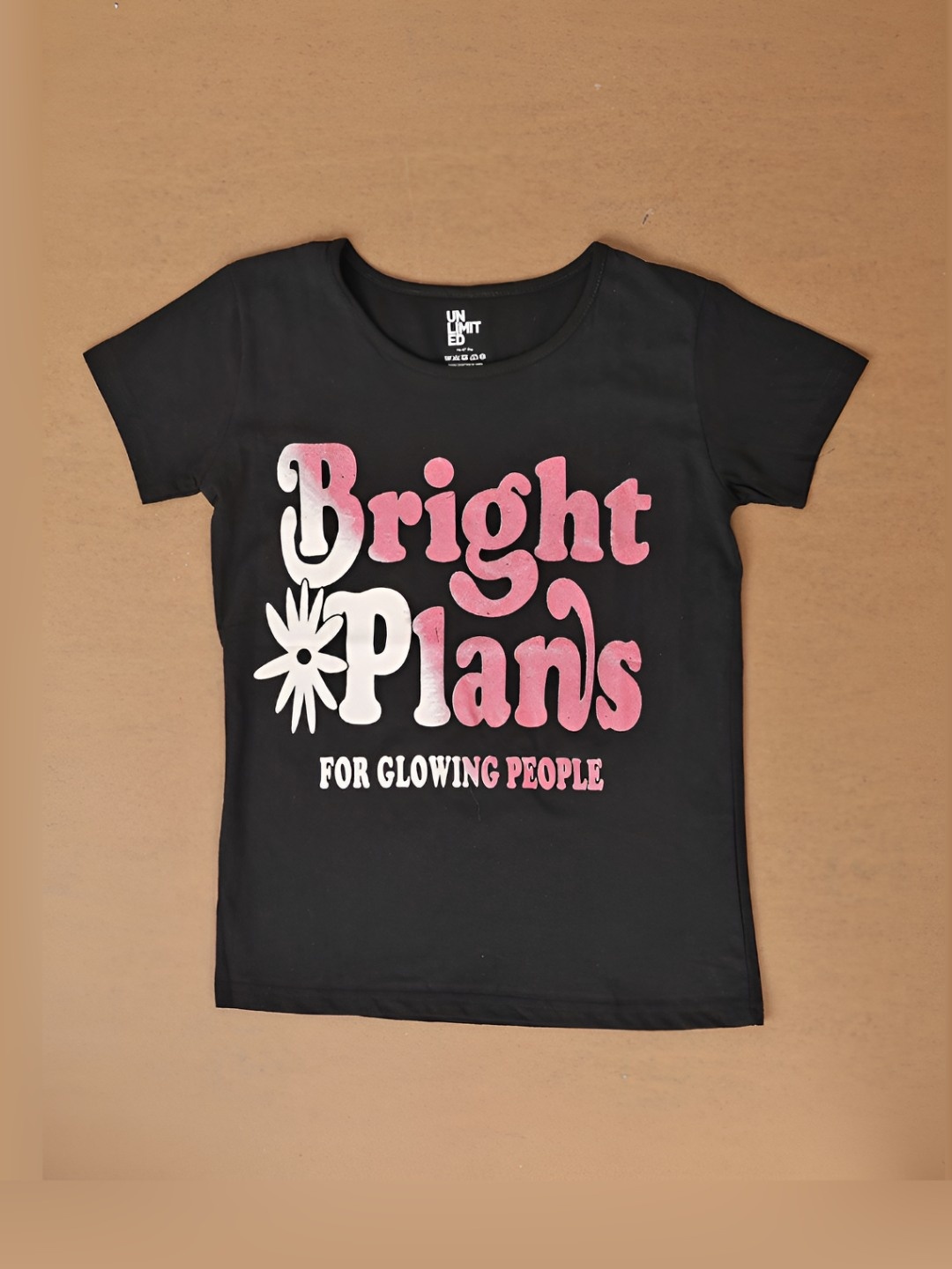 

V-Mart Girls Typography Printed T-shirt, Black