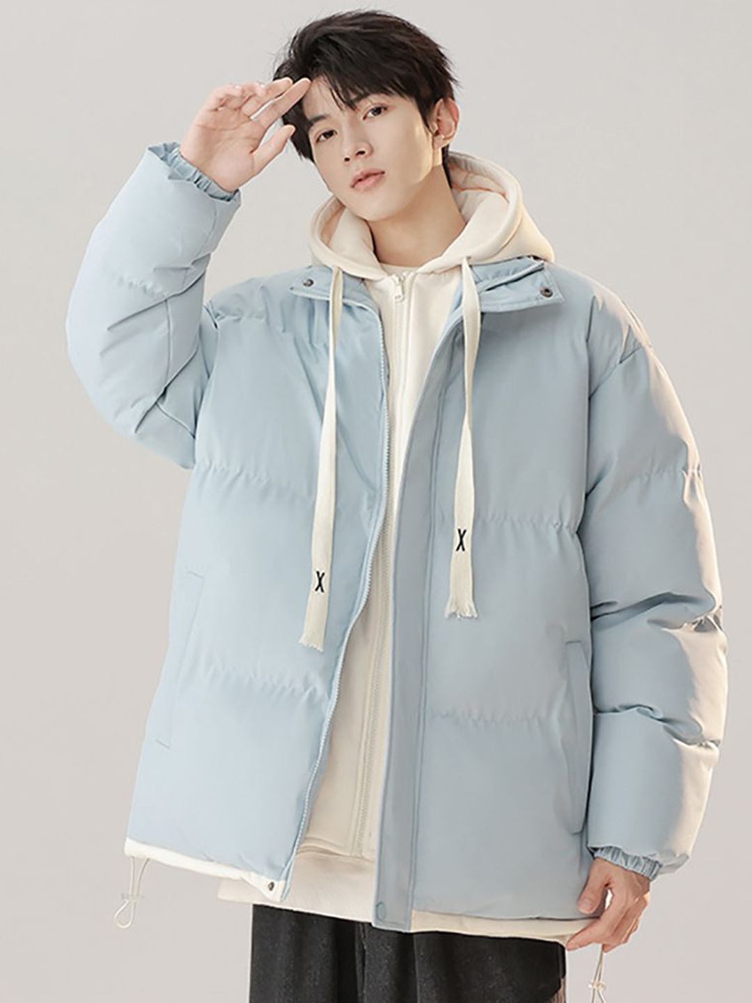 

StyleCast x Revolte Men Hooded Casual Jackets, Blue