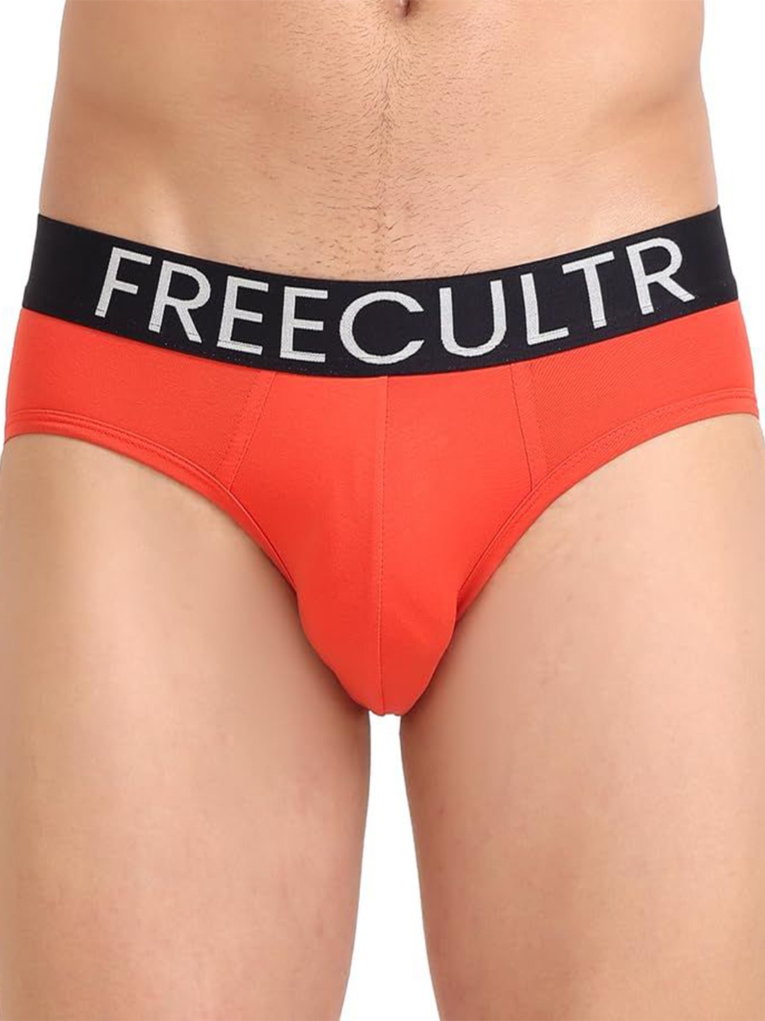 

FREECULTR Men Anti Bacterial Cotton Basic Brief, Orange