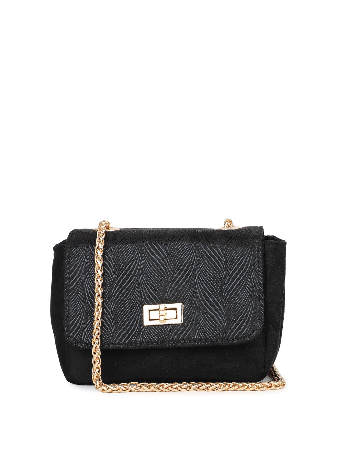 

Inc 5 Women Embellished Structured Sling Bag, Black