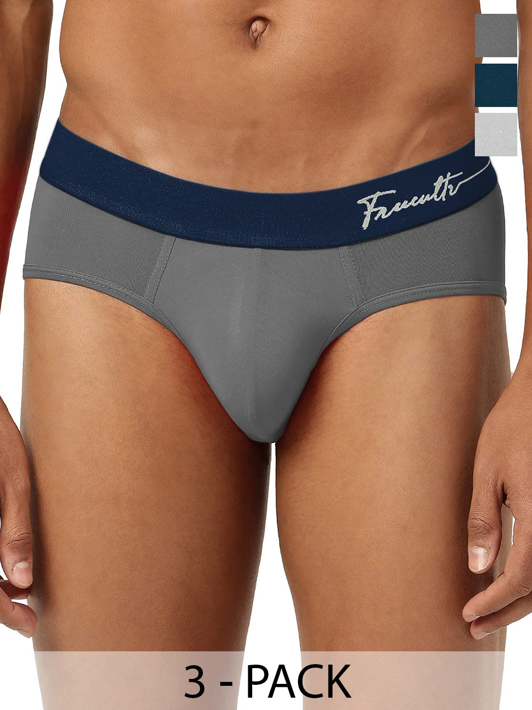 

FREECULTR Men Pack Of 3 Anti Bacterial Micromodal Basic Briefs, White