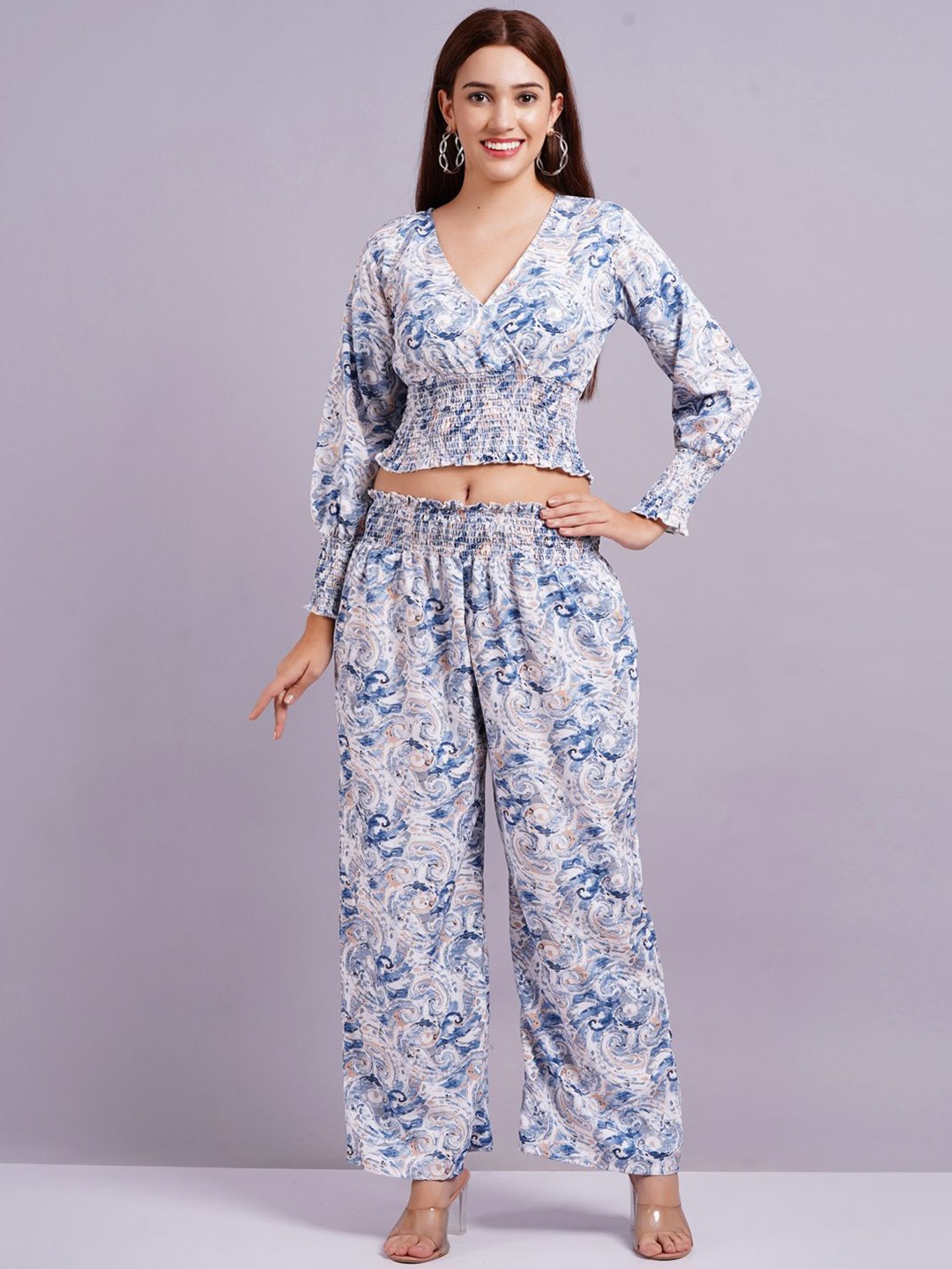 

KALINI Printed Top & Trouser, Blue