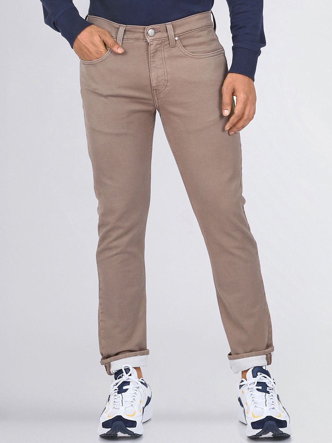 

Lee Men Cotton Slim Fit Mid Rise Stretchable Jeans, Beige