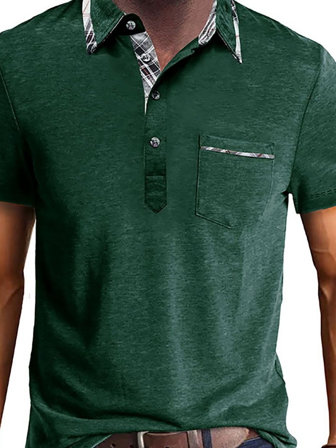 

StyleCast x Revolte Men Solid Polo Collar T-shirt, Green