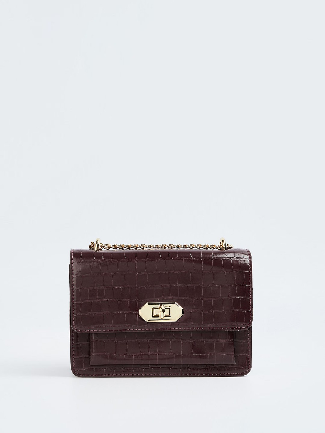 

CODE by Lifestyle Women Textured Crossbody Sling Bag, Burgundy