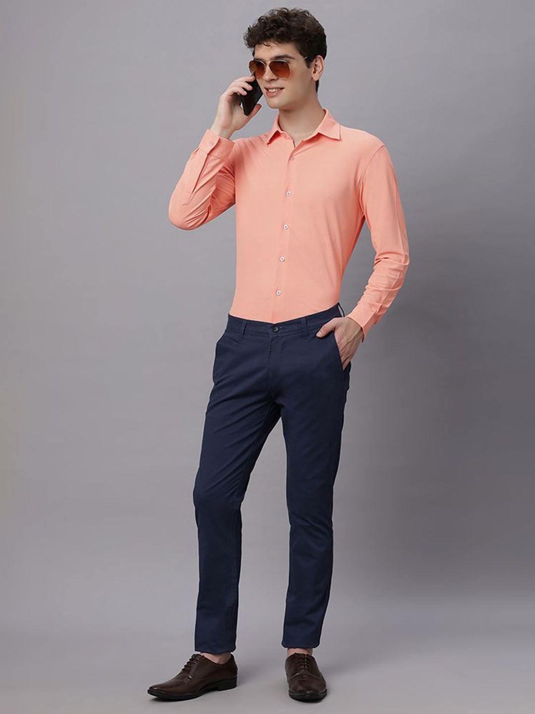 

Wear Your Opinion Men's Full Sleeve Smart Tech Shirt, Peach