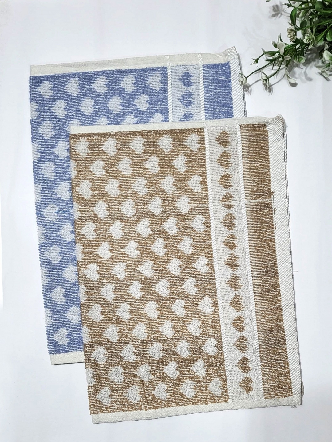

ANA Blue & Brown 2 Pieces Printed Pure Cotton Hand Towels