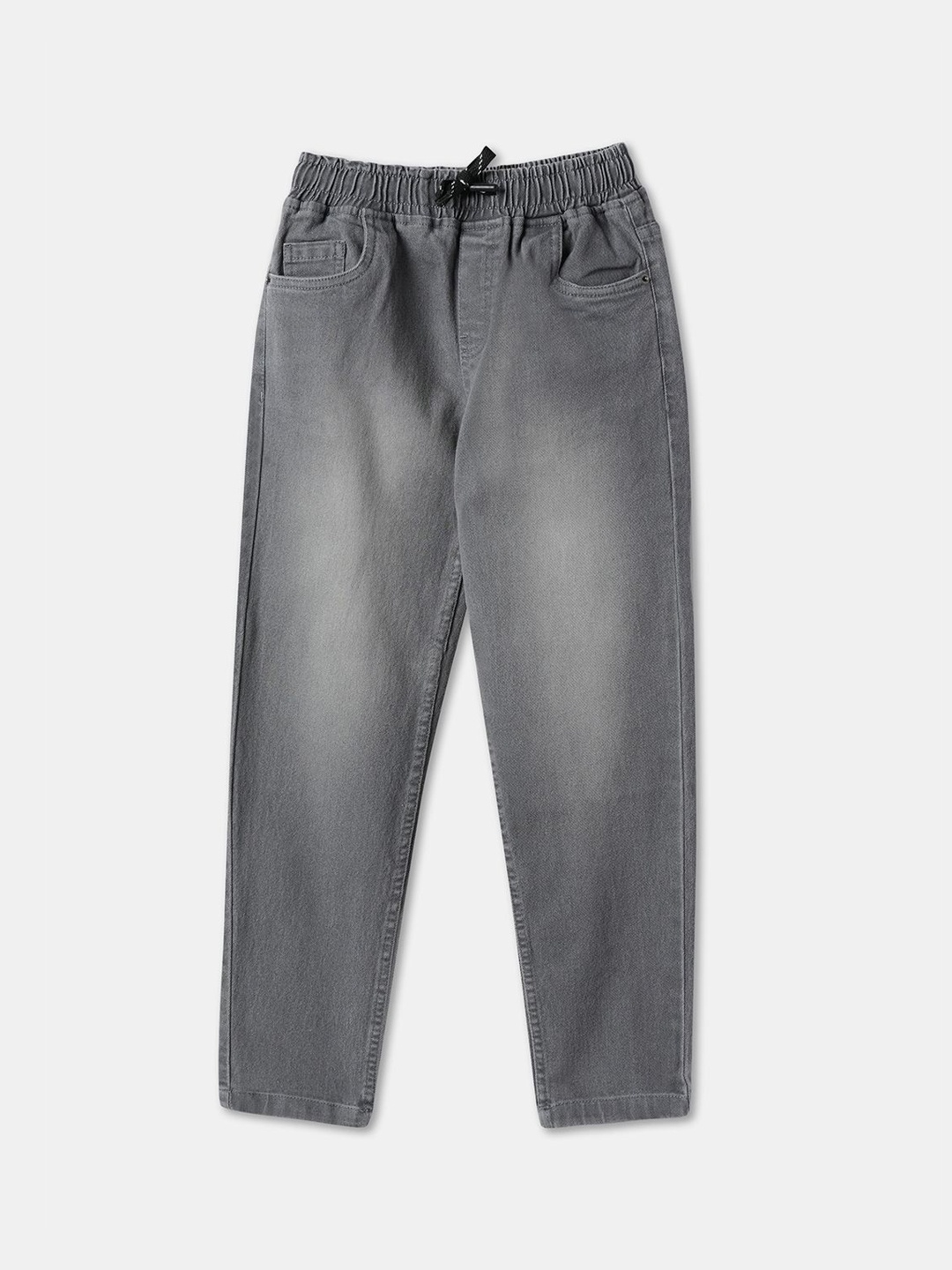 

R&B Boys Relaxed Fit Light Fade Cotton Jeans, Grey