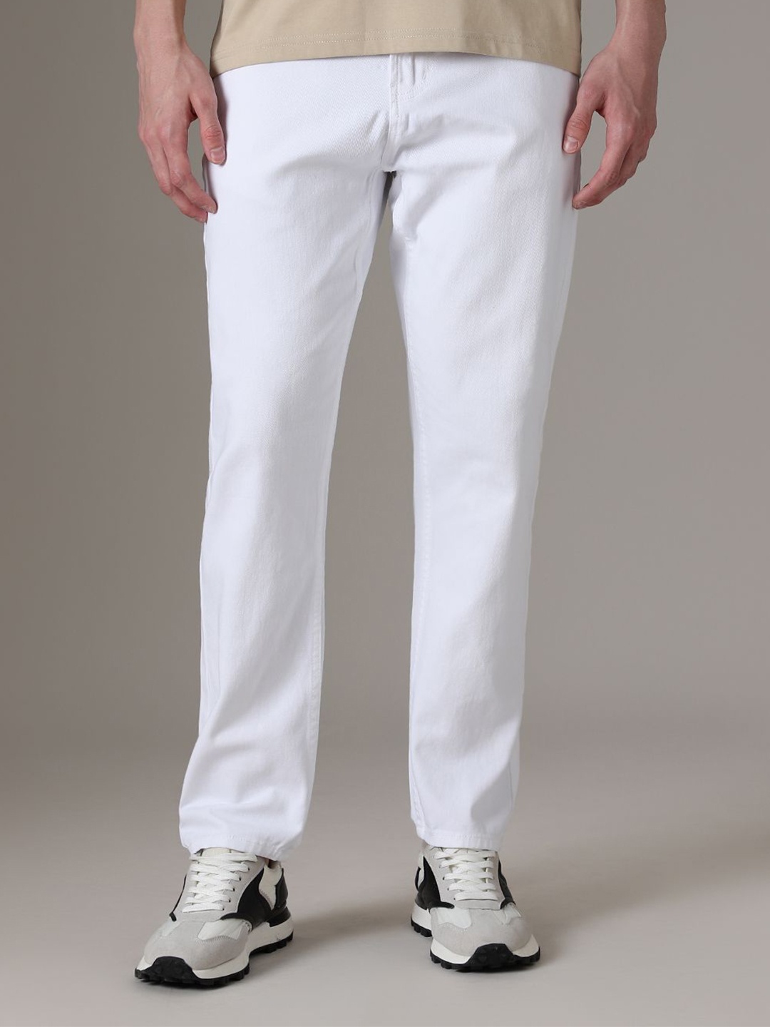 

Banana Club Men Straight Fit Denim Cotton Jeans, White