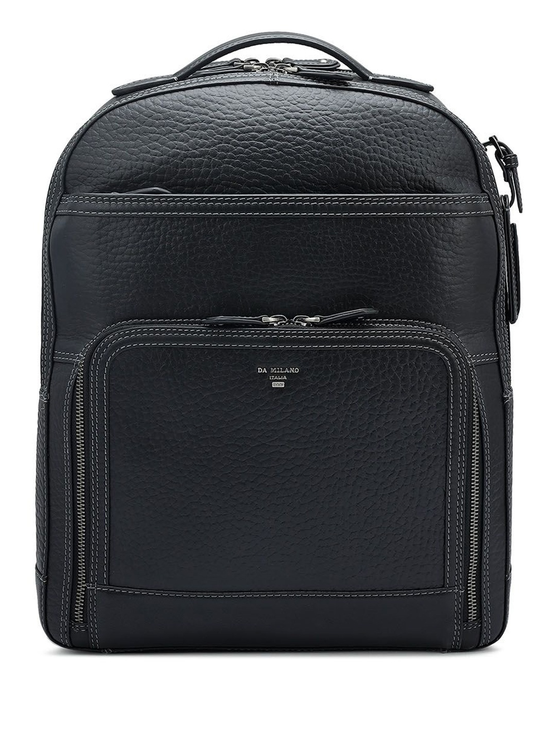 

Da Milano Men Leather Backpack, Black