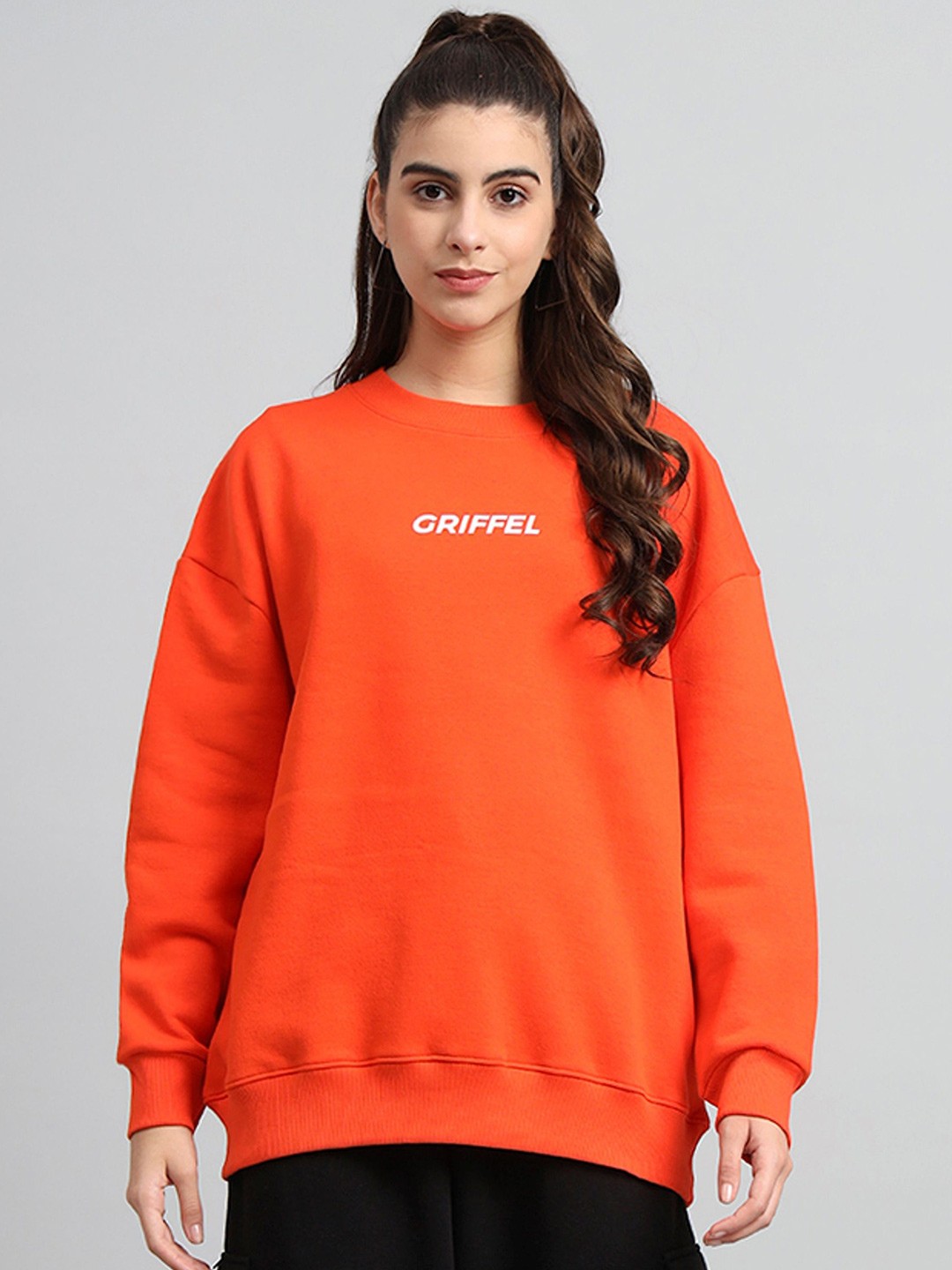 

GRIFFEL Women Long Sleeves Sweatshirt, Orange
