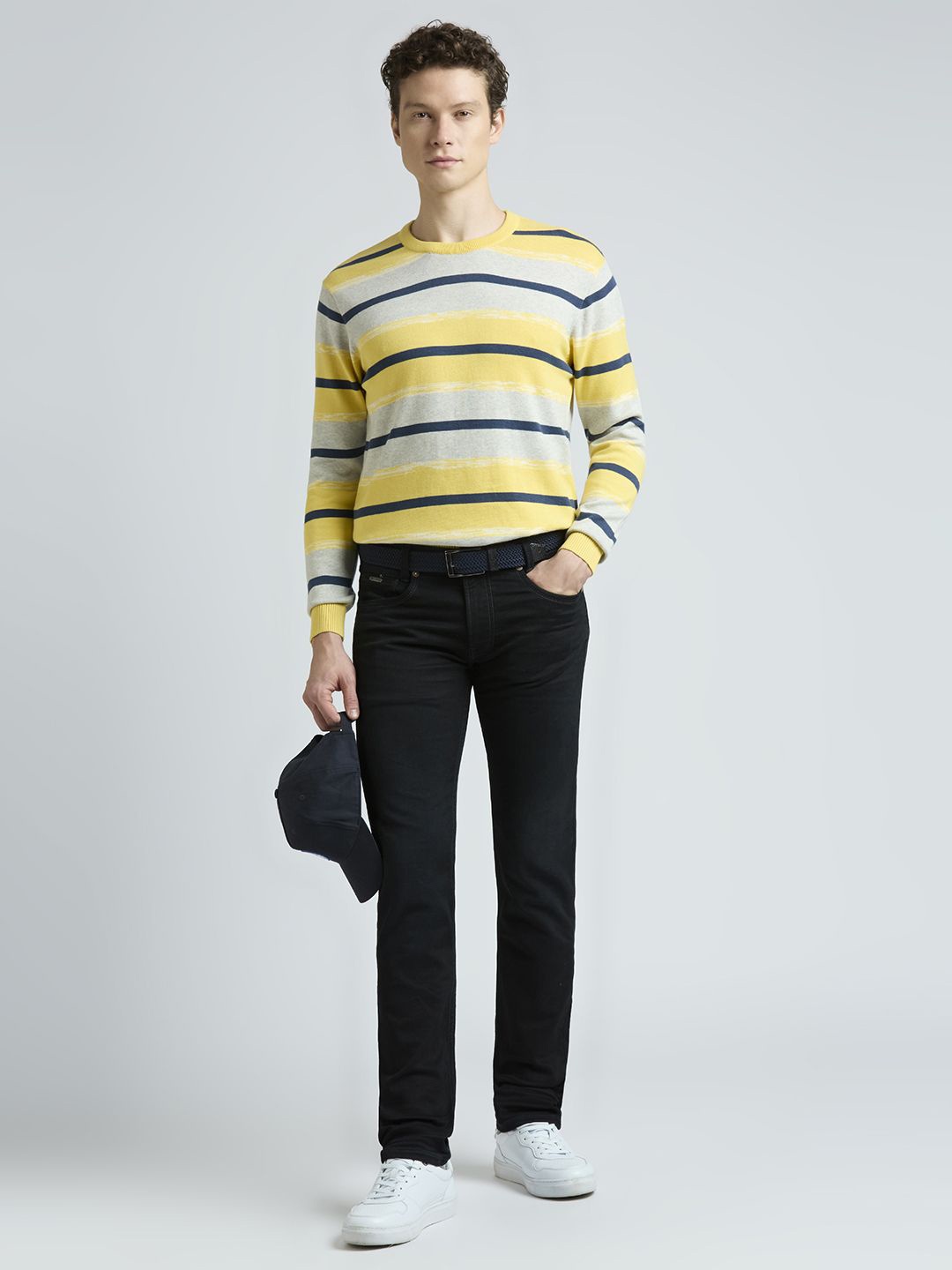 

Pepe Jeans Men Striped Long Sleeves Pullover, Yellow