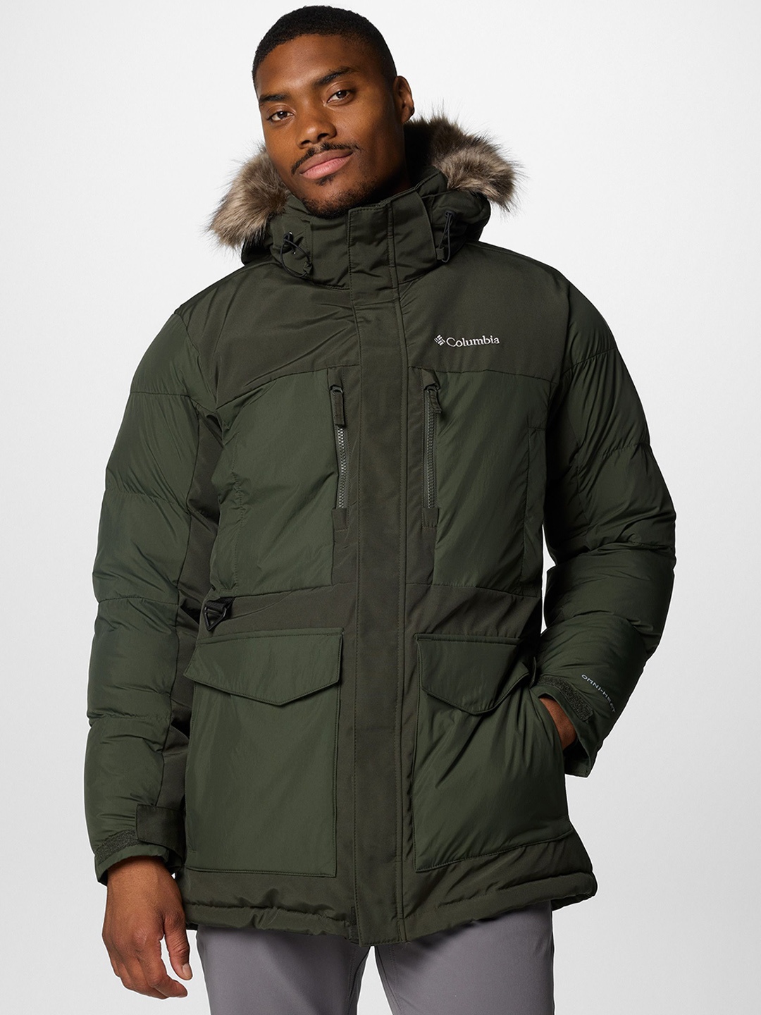 

Columbia Men Hooded Solid Sports Parka Jacket, Olive