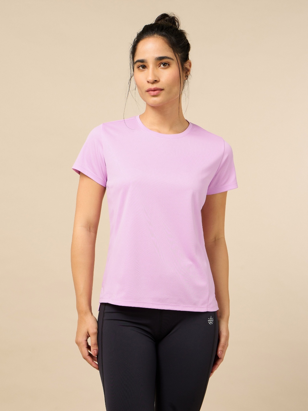 

CULT Women Moisture Wicking Solid Round Neck T-shirt, Lavender