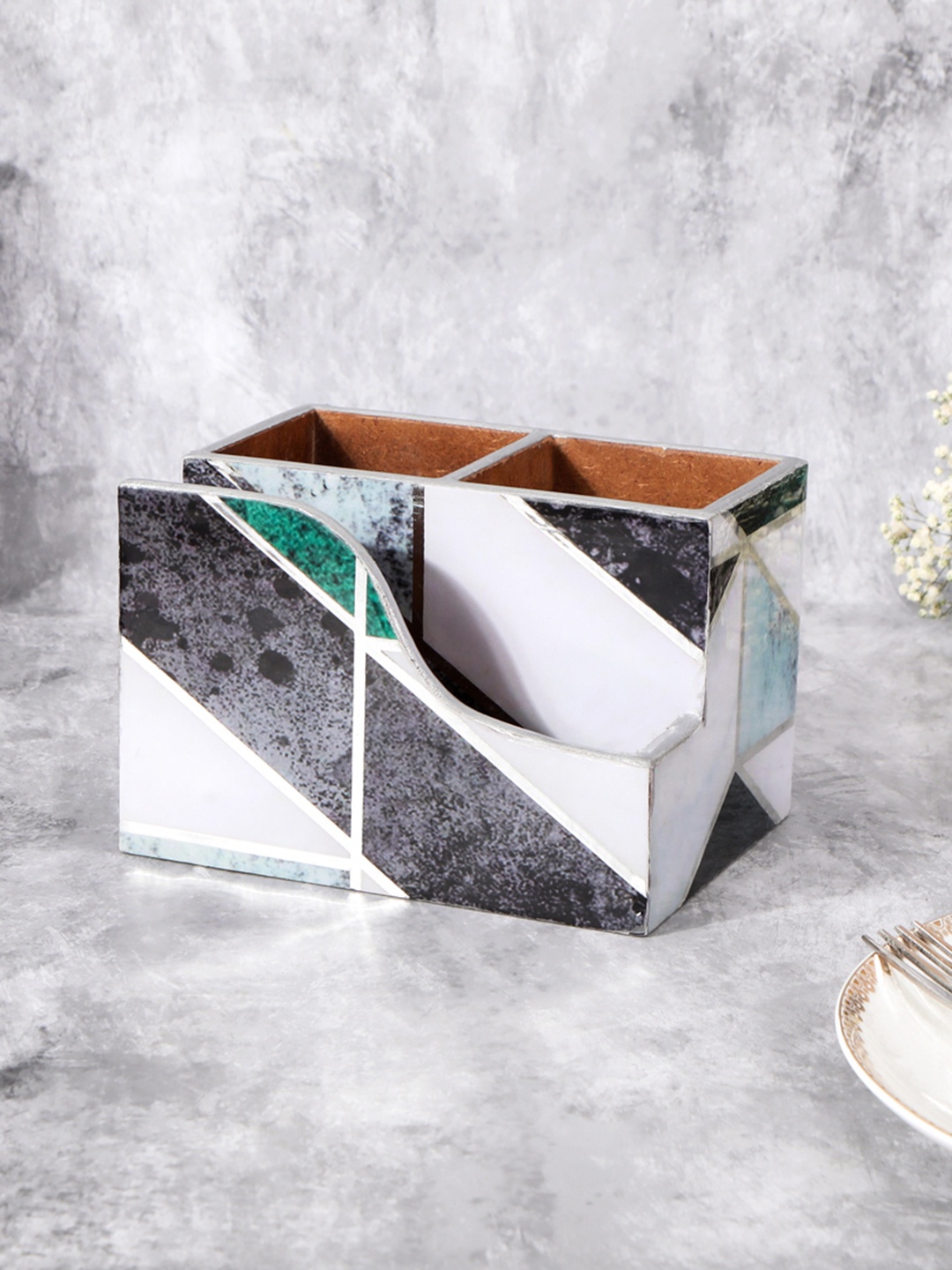 

THE HOME CO. Grey & White Printed Tissue Holders