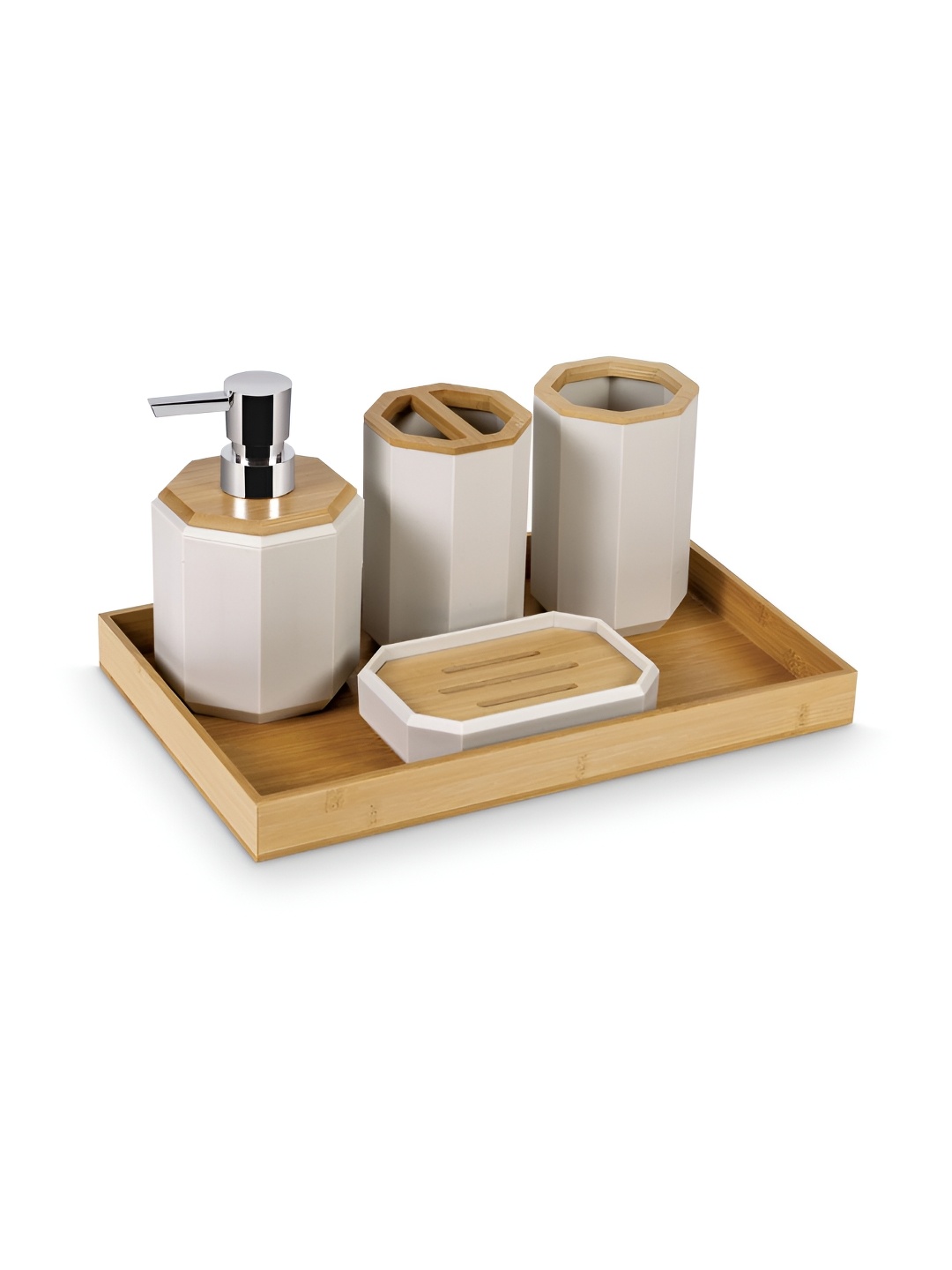 

Freelance Cream-Coloured 5 Pieces Bath Accessories Set