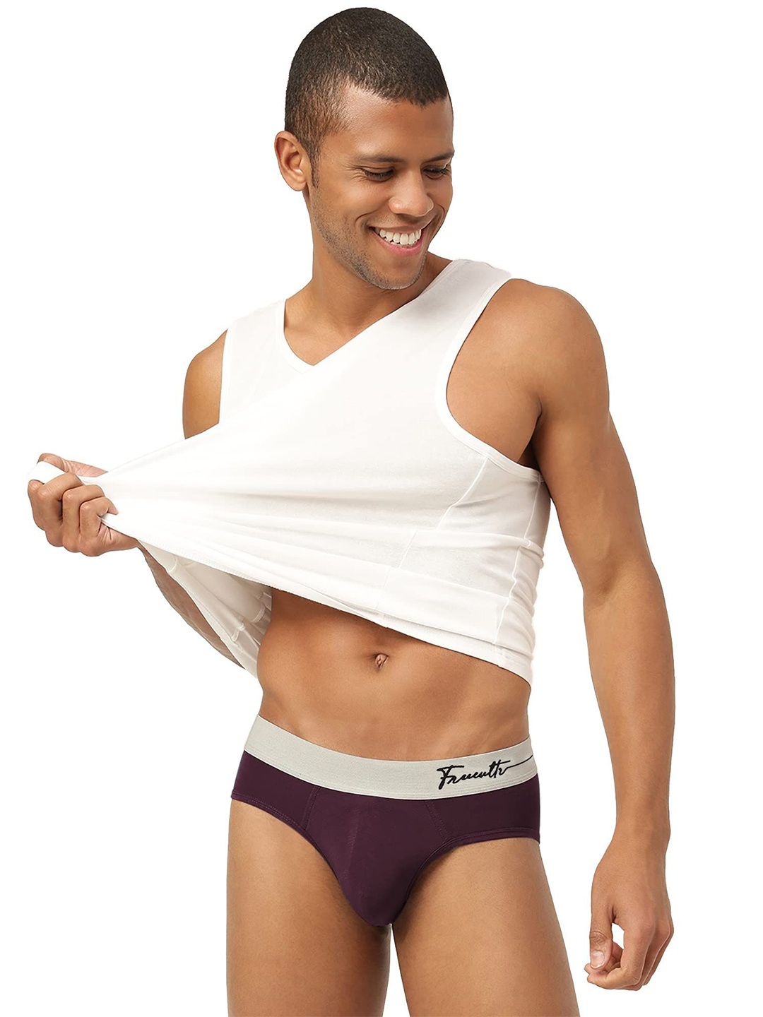 

FREECULTR Men Anti Bacterial Micromodal Basic Brief, Coffee brown
