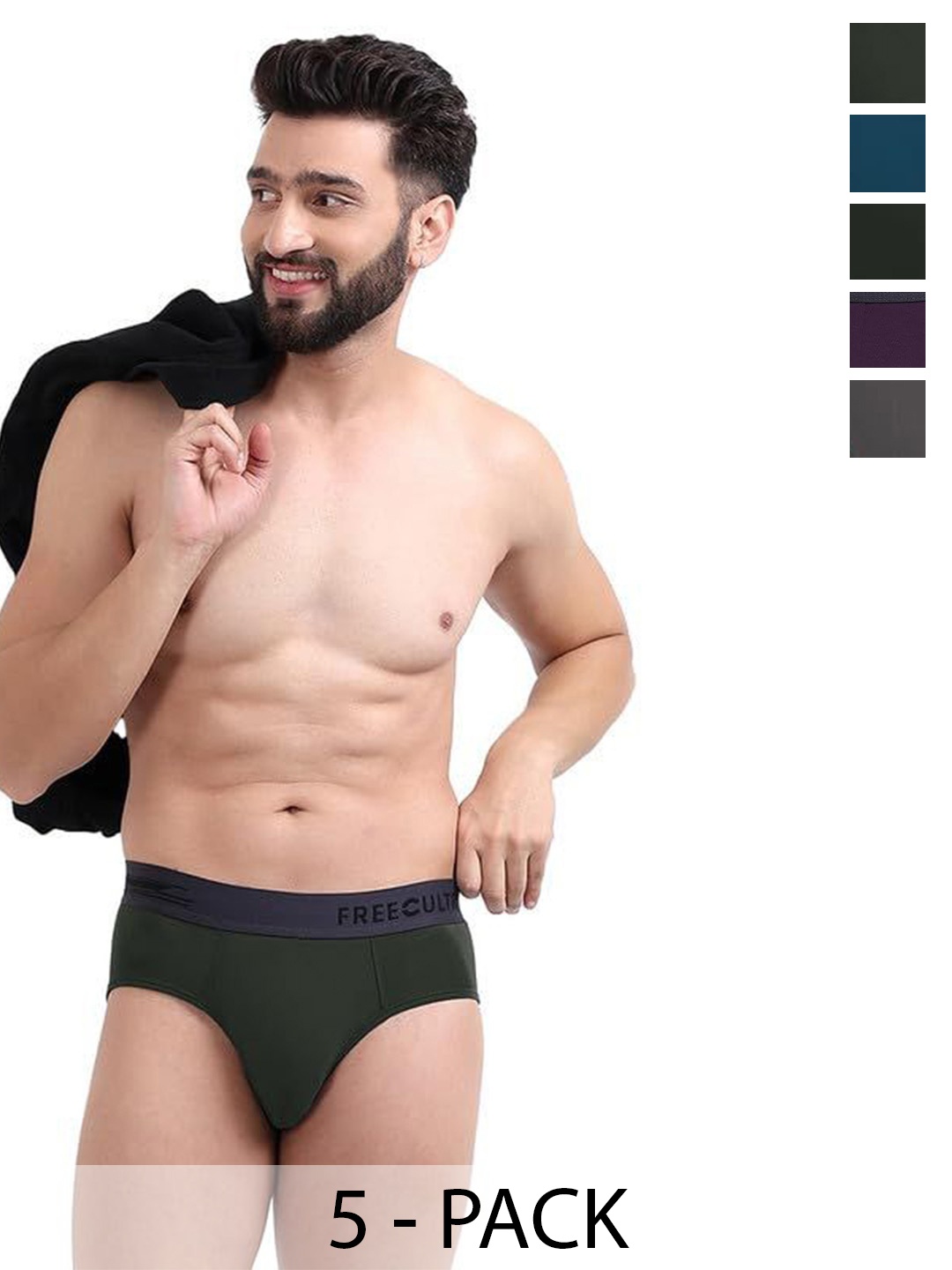 

FREECULTR Pack Of 5 basic Briefs FCPXTBSEGSGTVAGMBS, Blue