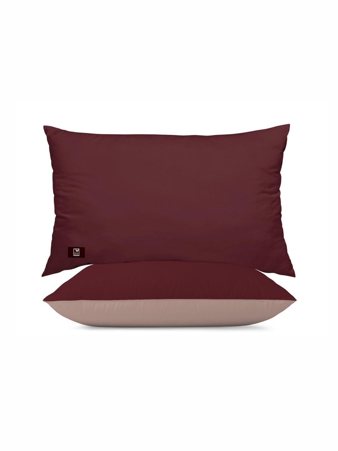 

THE WOOD WHITE Maroon Set of 2 Fibre Filled Polycotton Breathable Sleep Pillow