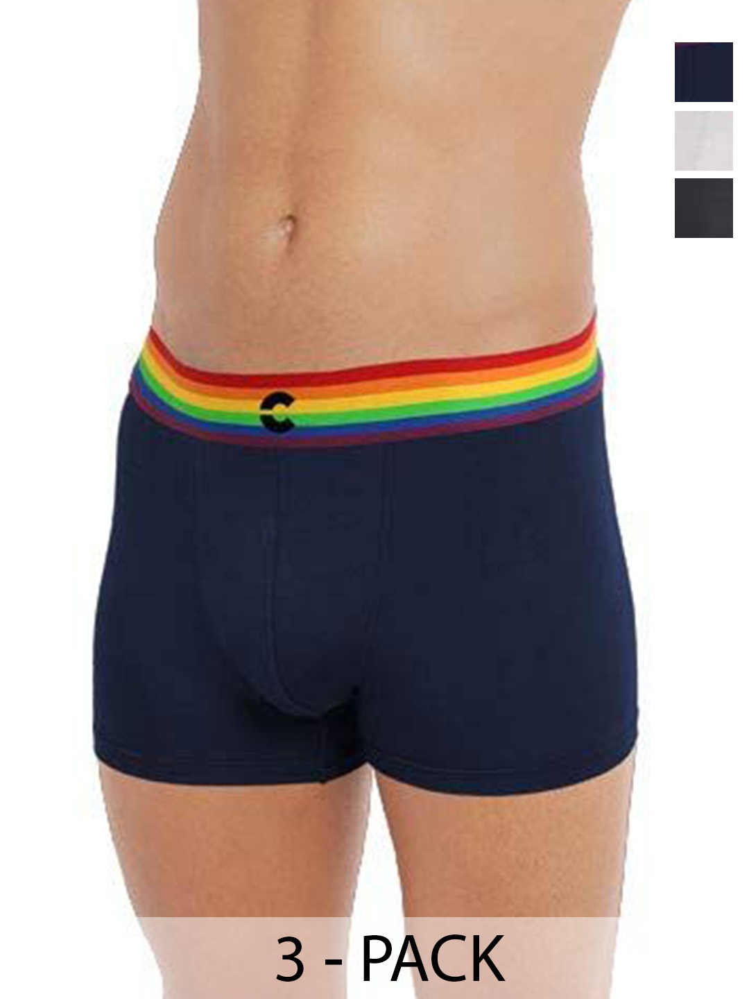 

FREECULTR Pack Of 3 Breathability Trunks, Grey