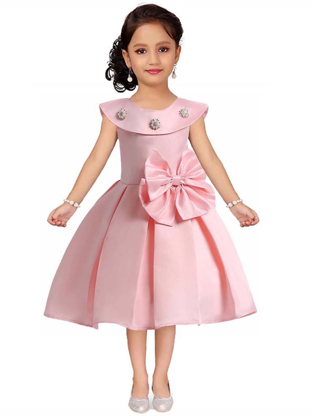 

Wish little Girls Fit and Flare Dress, Peach