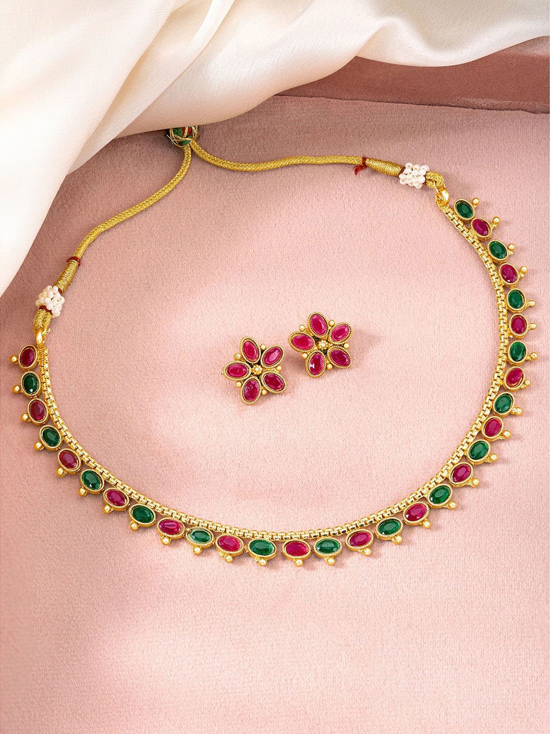 

Peora Gold-Plated Stone-Studded Jewellery Set