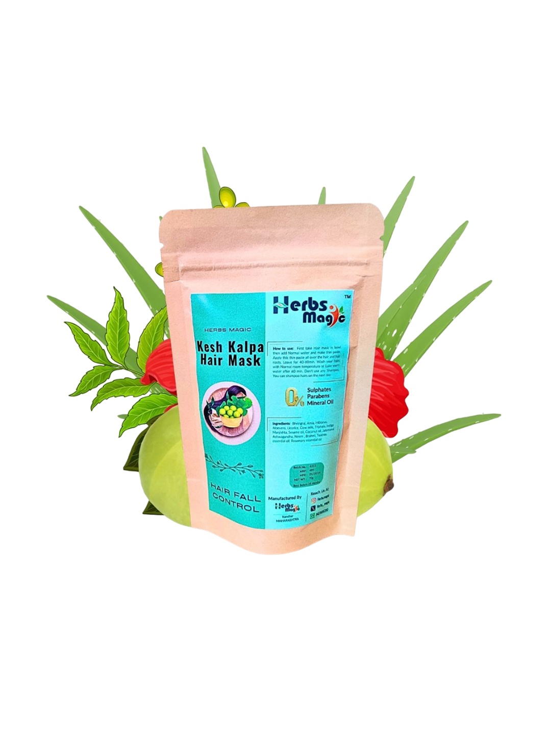 

Herbs Magic Hair Growth Serum and Kesh Kalpa Hair Mask duo, Green