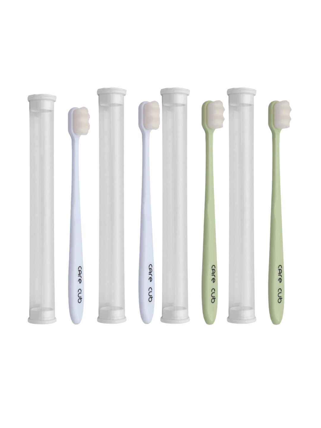 

CARE CUB Set Of 4 ZigZag Ultra Soft Nano 10,000 Oral Toothbrush - Green & White