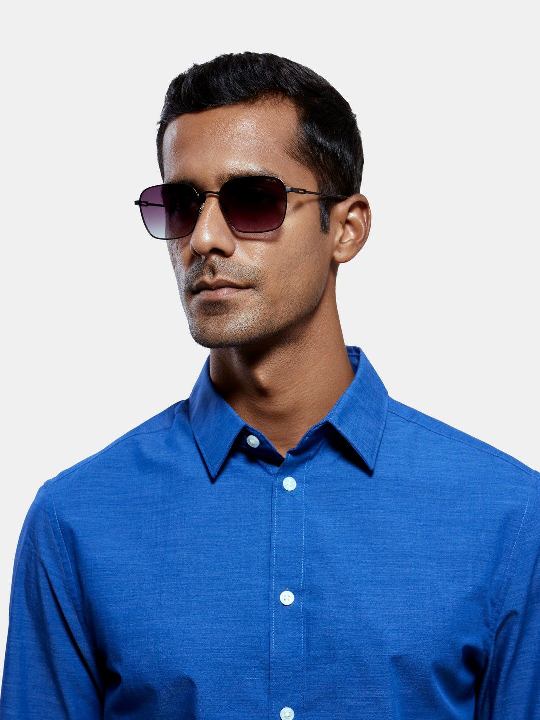 

OPIUM Men Square Sunglasses with UV Protected Lens OP-10218-C04-56, Black