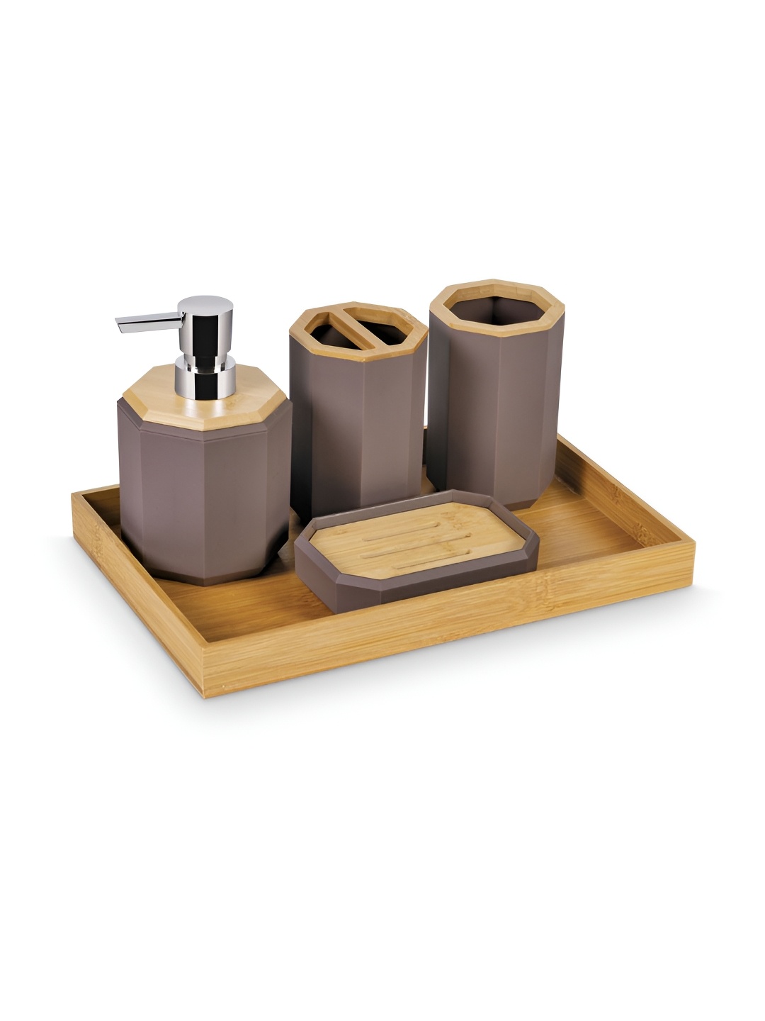 

Freelance Brown 5 Pieces Bath Accessories Set