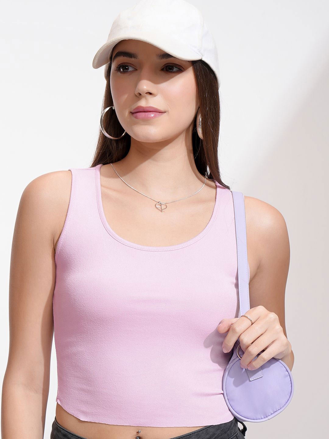 

Tokyo Talkies Women Cotton Fitted Crop Top, Purple