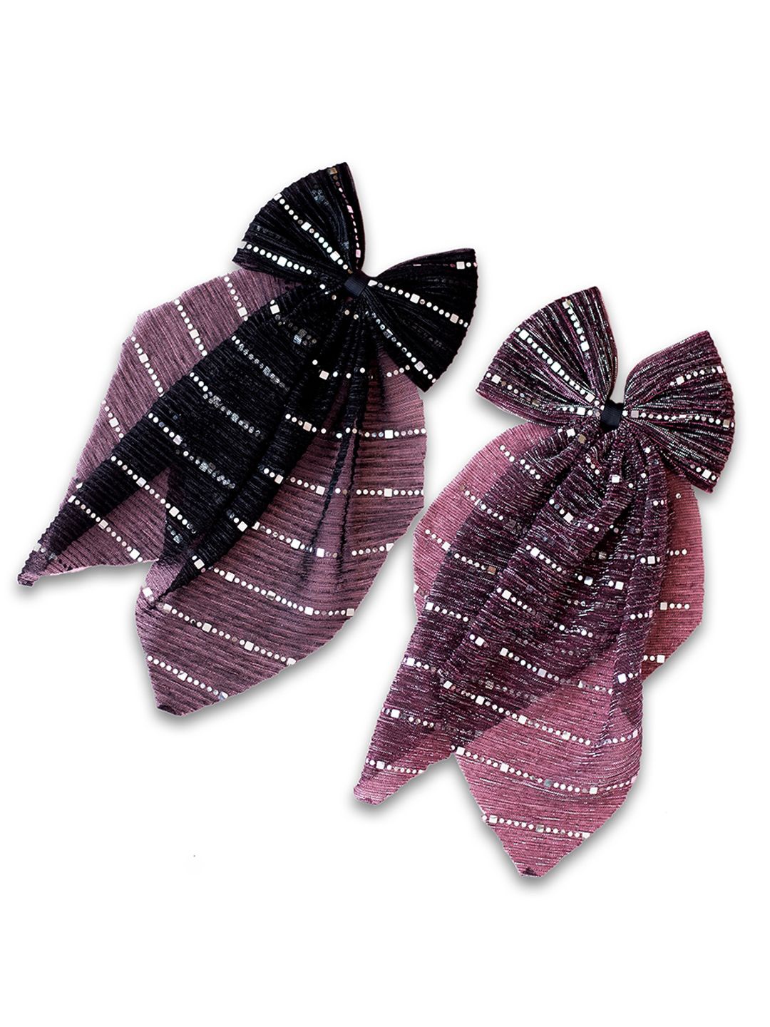 

RIBBON CANDY Girls Set of 2 Embellished Hair Accessory Set, Burgundy