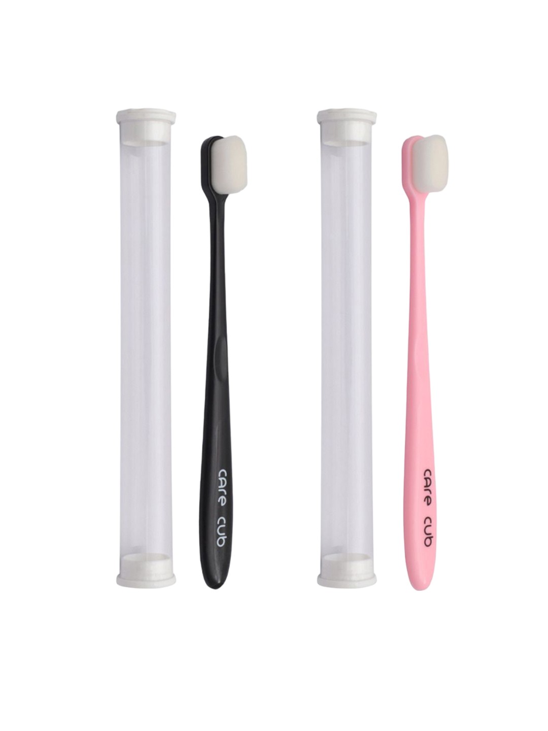 

CARE CUB Set Of 2 Ultra Soft Nano 10,000 Bristles Oral Gum Toothbrush - Black & Pink